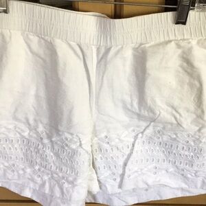 JCrew white cotton pull on shorts